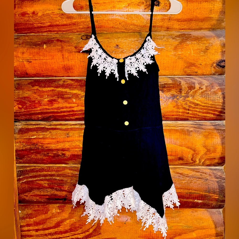 Black Dress with White Lace